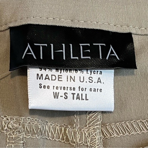 Athleta Alpine Stretch Pant Womens Small Tall Khaki 17418 Cargo Zip Hem NWT - Picture 3 of 11